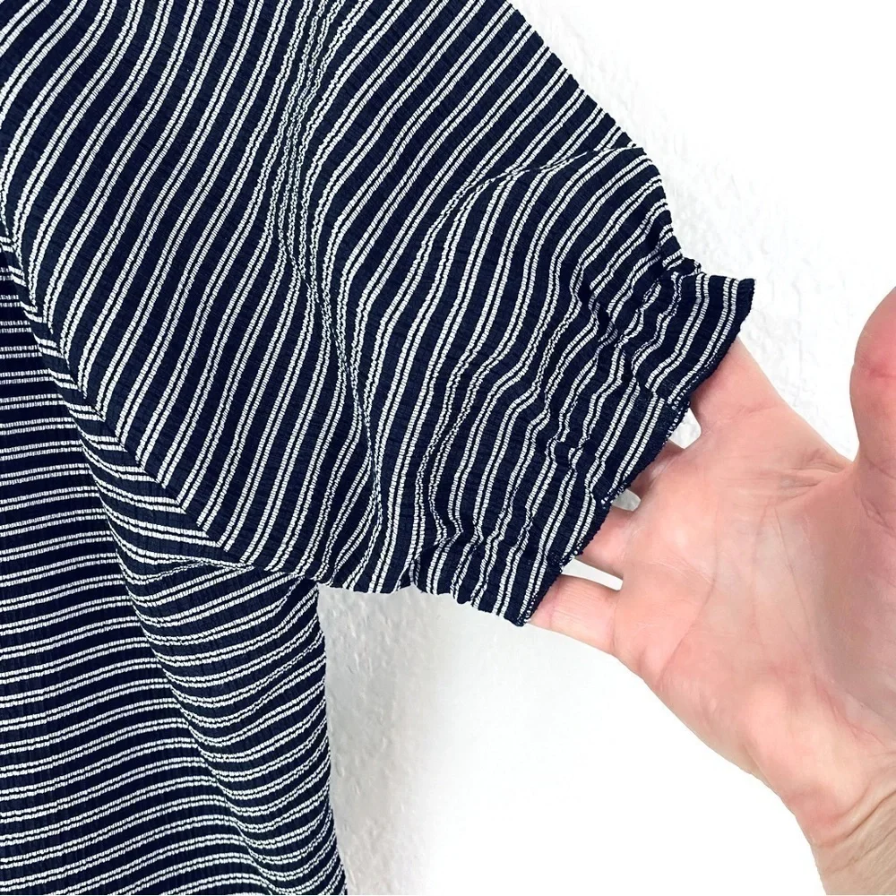 Madewell Texture and Thread Striped Peasant Top Size S